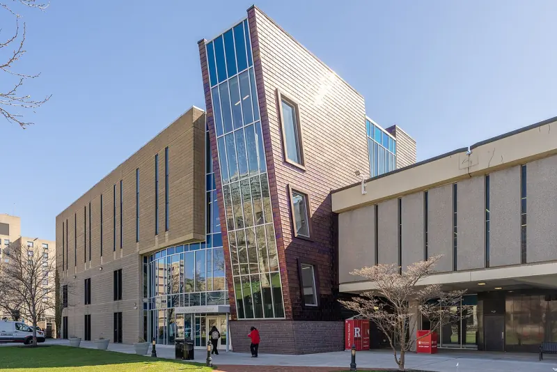 Dana Library entrance on the Rutgers–Newark campus